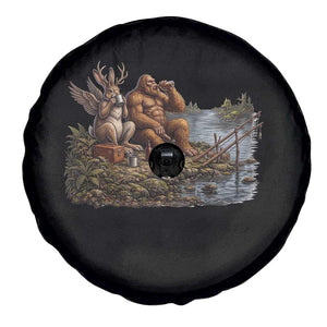 Funny Wolpertinger Bigfoot Fishing Spare Tire Cover Beer Drinking Cryptid Fisherman Gift