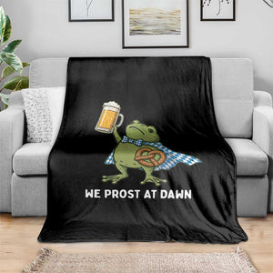 Funny Frog Oktoberfest Bavarian Beer Lover Throw Blanket We Prost At Dawn