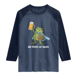 Funny Frog Oktoberfest Bavarian Beer Lover Raglan Shirt We Prost At Dawn