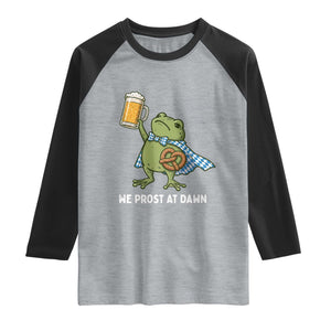 Funny Frog Oktoberfest Bavarian Beer Lover Raglan Shirt We Prost At Dawn