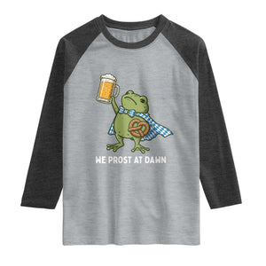 Funny Frog Oktoberfest Bavarian Beer Lover Raglan Shirt We Prost At Dawn