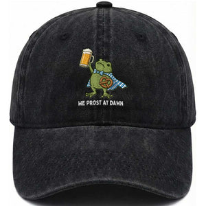 Funny Frog Oktoberfest Bavarian Beer Lover Washed Cotton Baseball Cap We Prost At Dawn