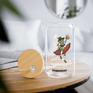 Funny Oktoberfest Frog Glass Can We Prost At Dawn Dirndl Sausage Beer Lover