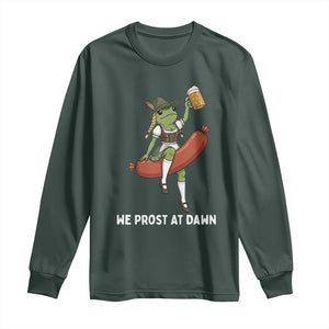 Funny Oktoberfest Frog Long Sleeve Shirt We Prost At Dawn Dirndl Sausage Beer Lover