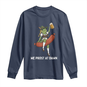 Funny Oktoberfest Frog Long Sleeve Shirt We Prost At Dawn Dirndl Sausage Beer Lover