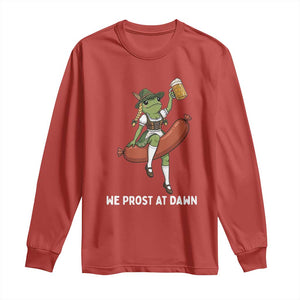 Funny Oktoberfest Frog Long Sleeve Shirt We Prost At Dawn Dirndl Sausage Beer Lover