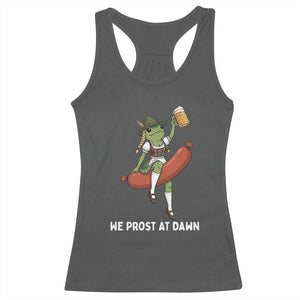 Funny Oktoberfest Frog Racerback Tank Top We Prost At Dawn Dirndl Sausage Beer Lover
