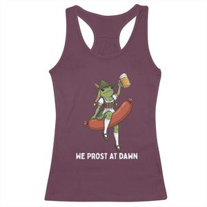 Funny Oktoberfest Frog Racerback Tank Top We Prost At Dawn Dirndl Sausage Beer Lover