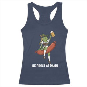 Funny Oktoberfest Frog Racerback Tank Top We Prost At Dawn Dirndl Sausage Beer Lover