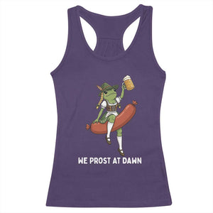 Funny Oktoberfest Frog Racerback Tank Top We Prost At Dawn Dirndl Sausage Beer Lover