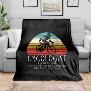 Cycologist Definition Throw Blanket Vintage Bicycle Rider Cycling Gift
