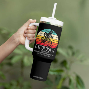 Cycologist Definition Tumbler With Handle Vintage Bicycle Rider Cycling Gift