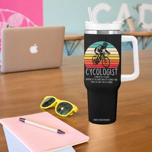 Cycologist Definition Tumbler With Handle Vintage Bicycle Rider Cycling Gift