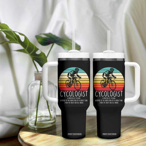 Cycologist Definition Tumbler With Handle Vintage Bicycle Rider Cycling Gift