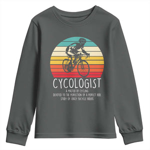 Cycologist Definition Youth Sweatshirt Vintage Bicycle Rider Cycling Gift