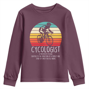 Cycologist Definition Youth Sweatshirt Vintage Bicycle Rider Cycling Gift