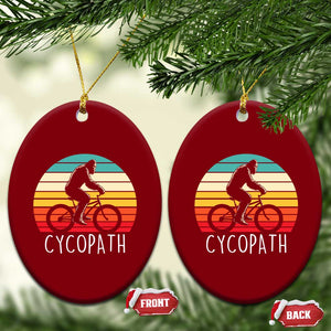 Cycopath Bigfoot Riding Bike Ceramic Ornament Funny Bigfoot Cyclist Bicycle Gift