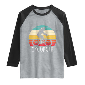 Cycopath Bigfoot Riding Bike Raglan Shirt Funny Bigfoot Cyclist Bicycle Gift