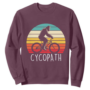 Cycopath Bigfoot Riding Bike Sweatshirt Funny Bigfoot Cyclist Bicycle Gift
