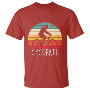 Cycopath Bigfoot Riding Bike T Shirt Funny Bigfoot Cyclist Bicycle Gift