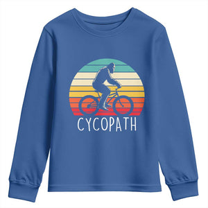 Cycopath Bigfoot Riding Bike Youth Sweatshirt Funny Bigfoot Cyclist Bicycle Gift