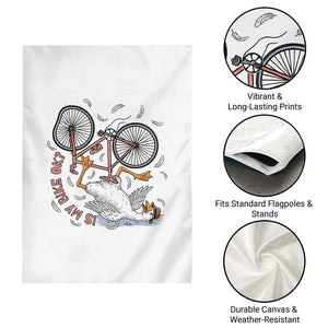 Funny Bike Crash Cycling Goose Lover Garden Flag Is My Bike OK