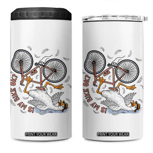 Funny Bike Crash Cycling Goose Lover 4 in 1 Can Cooler Tumbler Is My Bike OK