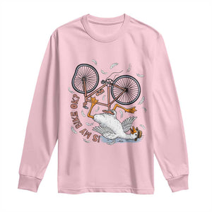 Funny Bike Crash Cycling Goose Lover Long Sleeve Shirt Is My Bike OK