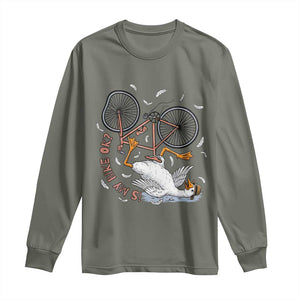 Funny Bike Crash Cycling Goose Lover Long Sleeve Shirt Is My Bike OK