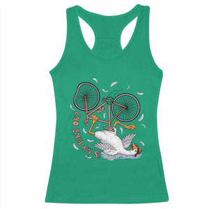 Funny Bike Crash Cycling Goose Lover Racerback Tank Top Is My Bike OK
