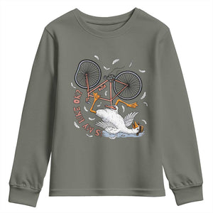 Funny Bike Crash Cycling Goose Lover Youth Sweatshirt Is My Bike OK