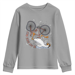 Funny Bike Crash Cycling Goose Lover Youth Sweatshirt Is My Bike OK