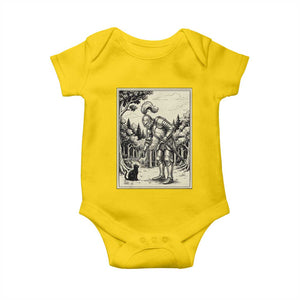 Funny Medieval Knight Boop Black Cat Baby Onesie Renaissance Fantasy Cat Lover