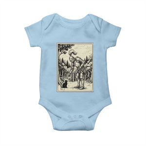 Funny Medieval Knight Boop Black Cat Baby Onesie Renaissance Fantasy Cat Lover