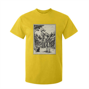 Funny Medieval Knight Boop Black Cat T Shirt For Kid Renaissance Fantasy Cat Lover