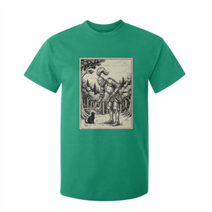 Funny Medieval Knight Boop Black Cat T Shirt For Kid Renaissance Fantasy Cat Lover