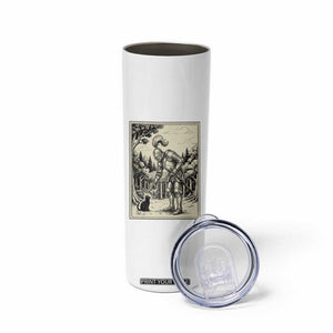 Funny Medieval Knight Boop Black Cat Skinny Tumbler Renaissance Fantasy Cat Lover