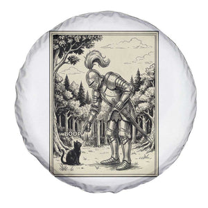Funny Medieval Knight Boop Black Cat Spare Tire Cover Renaissance Fantasy Cat Lover