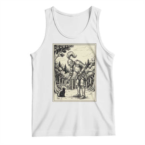 Funny Medieval Knight Boop Black Cat Tank Top Renaissance Fantasy Cat Lover