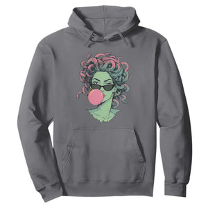 Winking Medusa In Sunglasses Blowing Bubble Gum Hoodie Funny Greek Mythology Pop Art