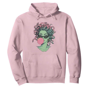 Winking Medusa In Sunglasses Blowing Bubble Gum Hoodie Funny Greek Mythology Pop Art