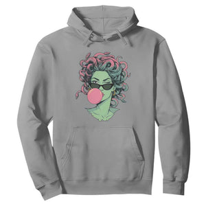 Winking Medusa In Sunglasses Blowing Bubble Gum Hoodie Funny Greek Mythology Pop Art