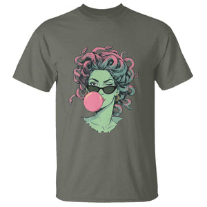Winking Medusa In Sunglasses Blowing Bubble Gum T Shirt Funny Greek Mythology Pop Art
