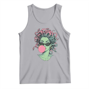 Winking Medusa In Sunglasses Blowing Bubble Gum Tank Top Funny Greek Mythology Pop Art