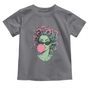 Winking Medusa In Sunglasses Blowing Bubble Gum Toddler T Shirt Funny Greek Mythology Pop Art