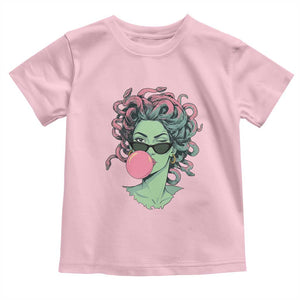 Winking Medusa In Sunglasses Blowing Bubble Gum Toddler T Shirt Funny Greek Mythology Pop Art