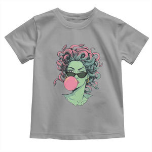 Winking Medusa In Sunglasses Blowing Bubble Gum Toddler T Shirt Funny Greek Mythology Pop Art