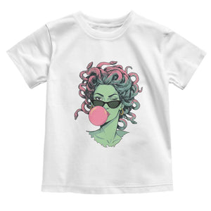 Winking Medusa In Sunglasses Blowing Bubble Gum Toddler T Shirt Funny Greek Mythology Pop Art