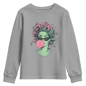 Winking Medusa In Sunglasses Blowing Bubble Gum Youth Sweatshirt Funny Greek Mythology Pop Art