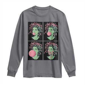 Funny Medusa Blowing Bubble Gum Long Sleeve Shirt Greek Mythology Pop Art Gift